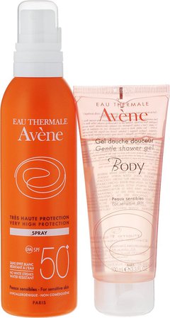 Avene набор солнцезащитный, спрей для тела + гель для душа SPF 50+