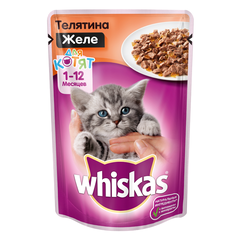 Корм для котят Whiskas телятина желе пауч