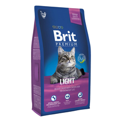 Корм для кошек BRIT Premium Cat Light для склонных к излишнему, курица и печень весу