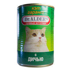Корм для кошек DR. ALDER`S Cat Garant сочные кусочки в соусе, дичь конс.