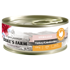 Корм для кошек DUKE'S FARM для стерилизованных кошек, индейка, клюква конс.