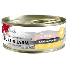 Корм для кошек DUKE'S FARM для стерилизованных, курица, яблоко конс.