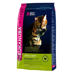 Корм для кошек EUKANUBA Hairball для выведения шерсти из желудка, с домашней птицей сух.