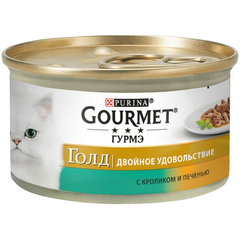 Корм для кошек GOURMET GOLD DUO кролик, печень конс.