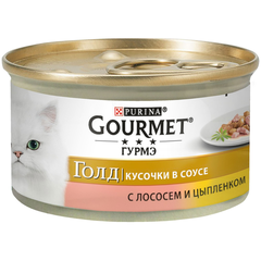 Корм для кошек GOURMET GOLD лосось, цыпленок конс.