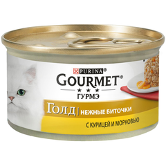 Корм для кошек GOURMET Gold Нежные биточки курица, морковь конс.