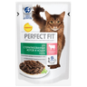 Корм для кошек PERFECT FIT для стерилизованных, говядина в соусе пауч.