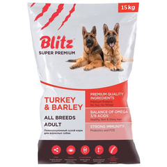 Корм для собак BLITZ turkey & barley all breeds adult с индейкой и ячменем сух.