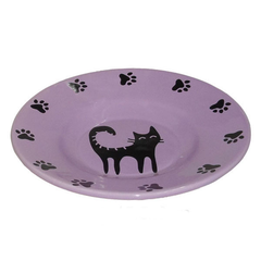 Миска для животных FOXIE Cat Plate фиолетовая керамическая 15,5х3см