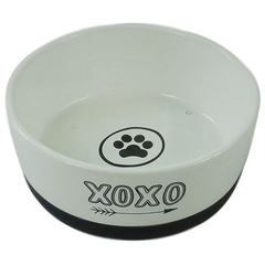 Миска для животных FOXIE Paw белая керамическая 14х5,5см