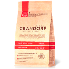 Корм для кошек GRANDORF для живущих в помещении, ягненок с рисом сух.