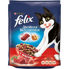 Корм для кошек FELIX Doubly Delicious мясо сух.