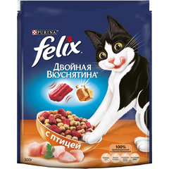 Корм для кошек FELIX Doubly Delicious птица сух.