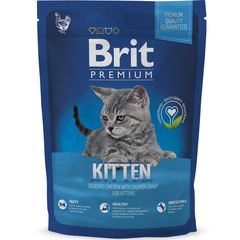 Корм для котят BRIT Premium Cat Kitten курица в лососевом соусе сух.