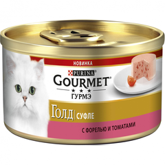 Корм для кошек GOURMET Gold суфле форель с томатами конс.