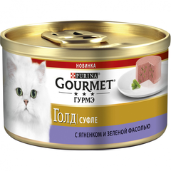 Корм для кошек GOURMET Gold суфле ягненок зеленой фасолью конс.