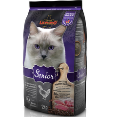 Корм для кошек LEONARDO старше 10 лет, курица сух.