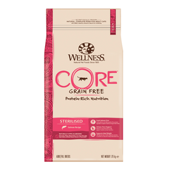Корм для кошек WELLNESS Core Sterilised беззерновой для кастрир.котов и кошек лосось сух.