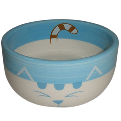 Миска для животных FOXIE Blue Cat голубая керамическая 11,5х11,5х5см