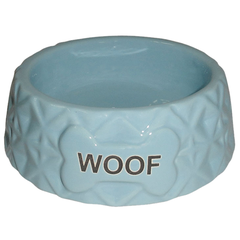 Миска для животных FOXIE Diamond Woof голубая керамическая 16х16х5,5см