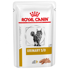 Корм для кошек ROYAL CANIN Vet Diet Urinary S/O при лечении МКБ, цыпленок (паштет) пауч