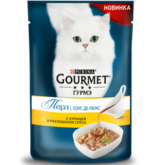 Корм для кошек GOURMET Perle Соус делюкс Курица пауч