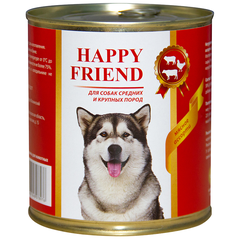 Корм для собак HAPPY FRIEND для средних и крупных пород мясное ассорти