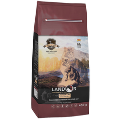 Корм для кошек LANDOR для живущих в помещении, утка с рисом сух.