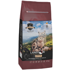 Корм для кошек LANDOR для стерилизованных и с избыточным весом, кролик с рисом сух.