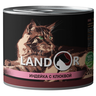 Корм для кошек LANDOR для стерилизованных, индейка с клюквой банка