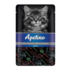 Корм для котят APETINO цесарка, морковь в соусе пауч