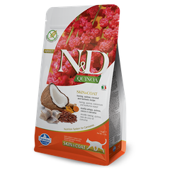 Корм для кошек FARMINA N&D Quinoa Line беззерновой уход за кожей и шерстью, сельдь сух.
