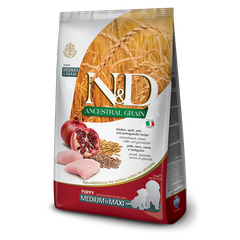 Корм для щенков FARMINA N&D Ancestral Grain Line для средн., крупн. пород курица с гранатом сух.
