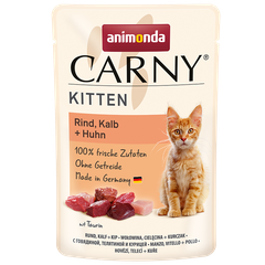 Корм для котят ANIMONDA Carny Kitten говядина, телятина, курица пауч